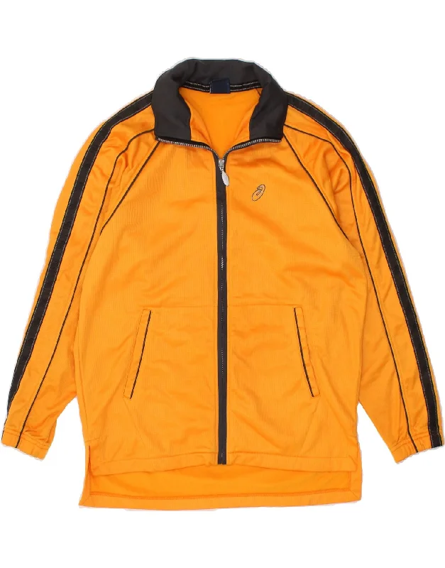 ASICS Womens Tracksuit Top Jacket UK 16 Large Yellow Polyester Boat Neck Shawl Collar Notched Collar ASICS Womens Tracksuit Top Jacket UK 16 Large Yellow Polyester Boat Neck Shawl Collar Notched Collar