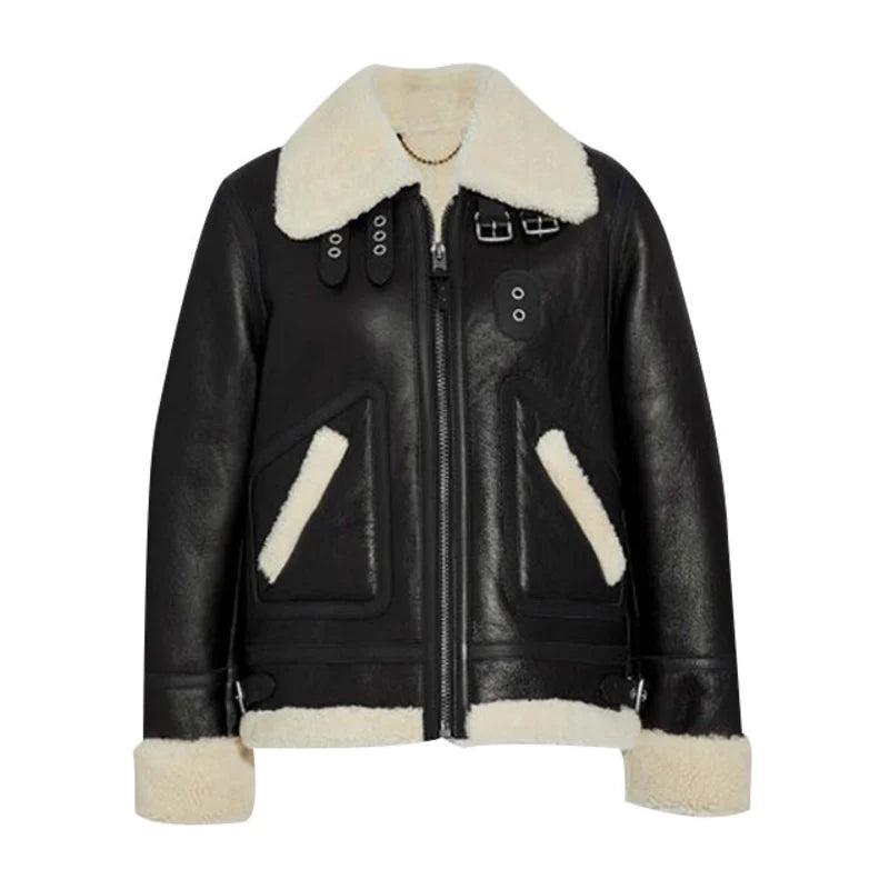Aviator Shearling Women's Leather Jacket Fitted Jacket Loose Jacket Oversized Jacket Aviator Shearling Women's Leather Jacket Fitted Jacket Loose Jacket Oversized Jacket