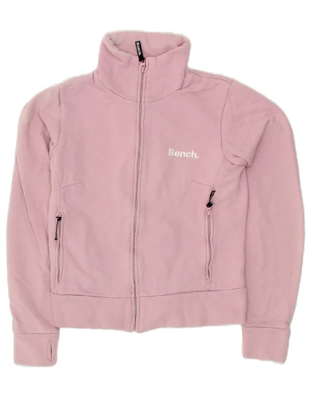 BENCH Womens Tracksuit Top Jacket UK 14 Medium Pink Cotton Elasticated Jacket Padded Jacket Insulated Jacket BENCH Womens Tracksuit Top Jacket UK 14 Medium Pink Cotton Elasticated Jacket Padded Jacket Insulated Jacket