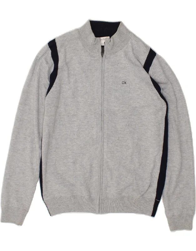 CALVIN KLEIN Womens Tracksuit Top Jacket UK 14 Large Grey Polyester Striped Jacket Polka Dot Jacket Floral Jacket CALVIN KLEIN Womens Tracksuit Top Jacket UK 14 Large Grey Polyester Striped Jacket Polka Dot Jacket Floral Jacket