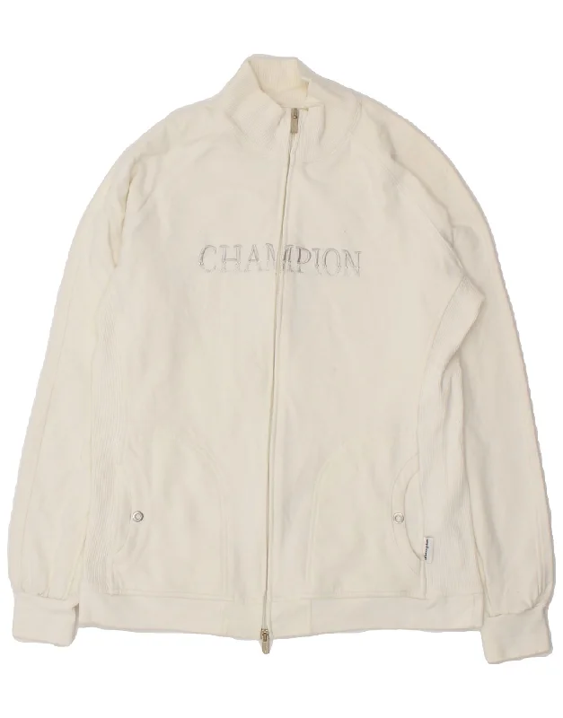 CHAMPION Womens Easy Fit Graphic Tracksuit Top Jacket UK 14 Large White Striped Jacket Polka Dot Jacket Floral Jacket CHAMPION Womens Easy Fit Graphic Tracksuit Top Jacket UK 14 Large White Striped Jacket Polka Dot Jacket Floral Jacket