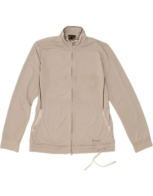 CHAMPION Womens Easy Fit Tracksuit Top Jacket UK 18 XL Grey Polyester Ribbed Jacket Pleated Jacket Ruffled Jacket CHAMPION Womens Easy Fit Tracksuit Top Jacket UK 18 XL Grey Polyester Ribbed Jacket Pleated Jacket Ruffled Jacket
