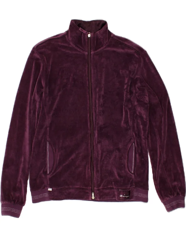 CHAMPION Womens Easy Fit Velour Tracksuit Top Jacket UK 18 XL Purple Chenille Fabric Brocade Fabric Lace Fabric CHAMPION Womens Easy Fit Velour Tracksuit Top Jacket UK 18 XL Purple Chenille Fabric Brocade Fabric Lace Fabric