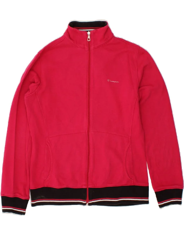 CHAMPION Womens Heritage Fit Tracksuit Top Jacket UK 18 XL Pink Cotton Knit Fabric Woven Fabric Fleece Fabric CHAMPION Womens Heritage Fit Tracksuit Top Jacket UK 18 XL Pink Cotton Knit Fabric Woven Fabric Fleece Fabric