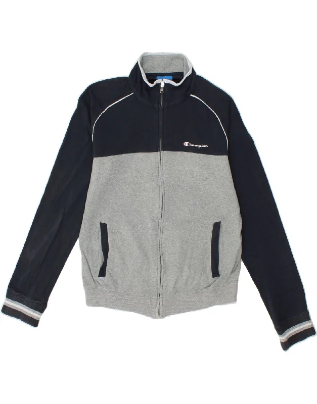 CHAMPION Womens Tracksuit Top Jacket UK 10 Small Grey Colourblock Cotton Wool Fabric Cashmere Fabric Tweed Fabric CHAMPION Womens Tracksuit Top Jacket UK 10 Small Grey Colourblock Cotton Wool Fabric Cashmere Fabric Tweed Fabric