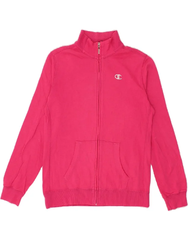 CHAMPION Womens Tracksuit Top Jacket UK 14 Large Pink