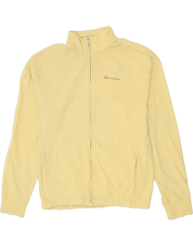 CHAMPION Womens Tracksuit Top Jacket UK 22 3XL Yellow Cotton