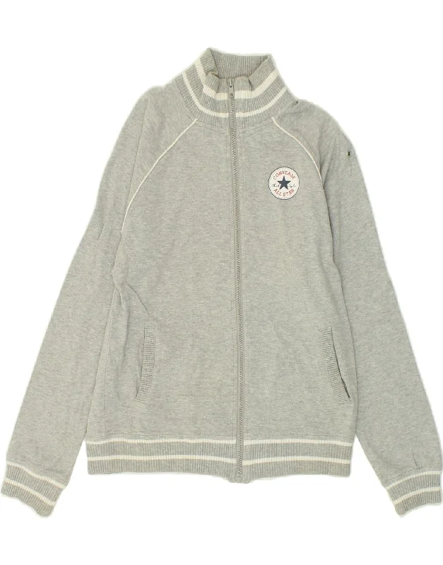 CONVERSE Womens Graphic Tracksuit Top Jacket UK 10 Small Grey Cotton Lace Jacket Ribbed Jacket Sequined Jacket CONVERSE Womens Graphic Tracksuit Top Jacket UK 10 Small Grey Cotton Lace Jacket Ribbed Jacket Sequined Jacket