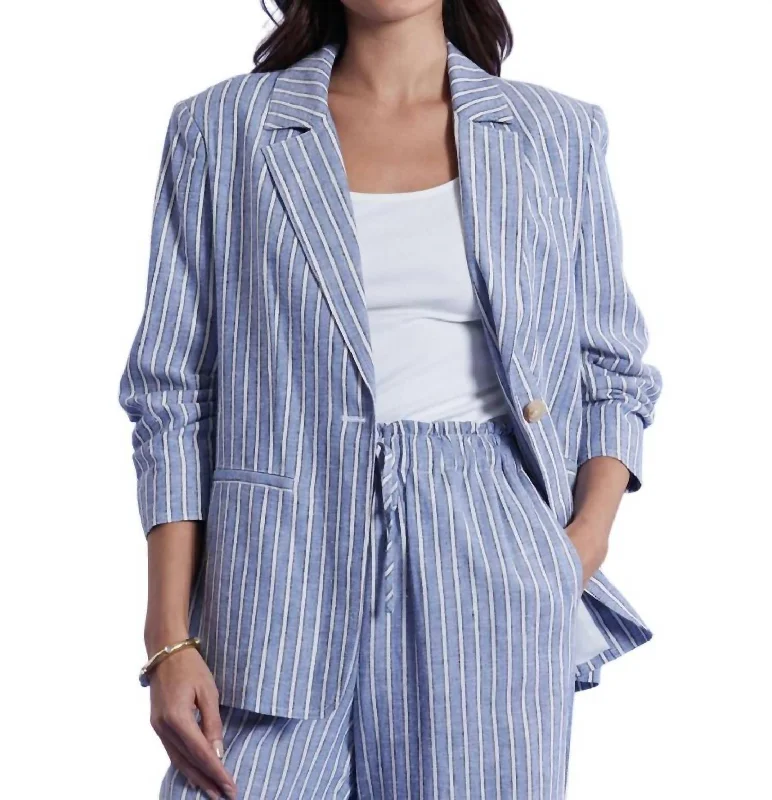 Cooper Bermuda Stripe Jacket In Blue,white