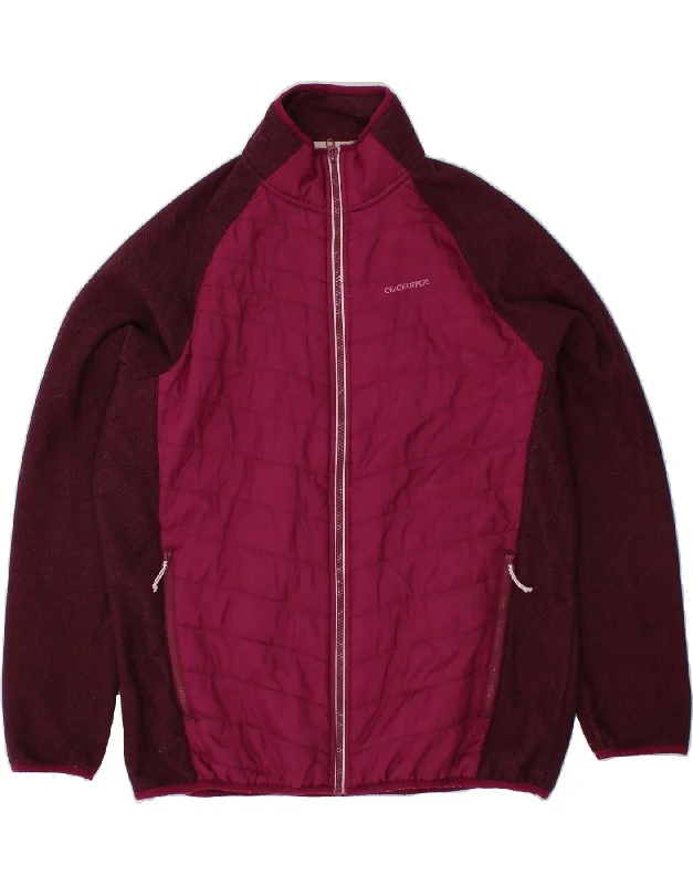 CRAGHOPPERS Womens Tracksuit Top Jacket UK 20 2XL Burgundy Colourblock Jacket Blazer Coat CRAGHOPPERS Womens Tracksuit Top Jacket UK 20 2XL Burgundy Colourblock Jacket Blazer Coat