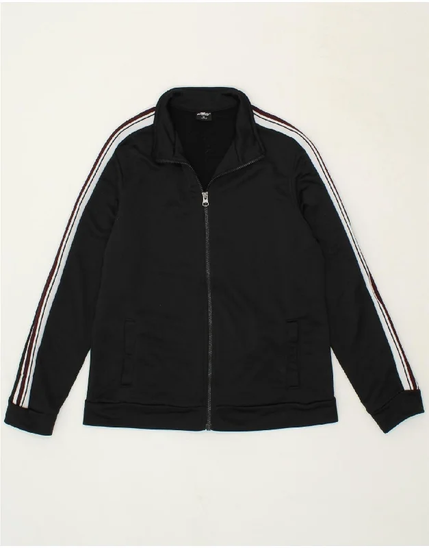 CRANE Womens Tracksuit Top Jacket IT 40/42 Medium Black Polyester Zippered Front Buttoned Front Snap Front CRANE Womens Tracksuit Top Jacket IT 40/42 Medium Black Polyester Zippered Front Buttoned Front Snap Front