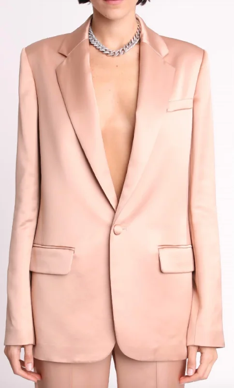 Dakota Satin Tailored Jacket In Sirocco