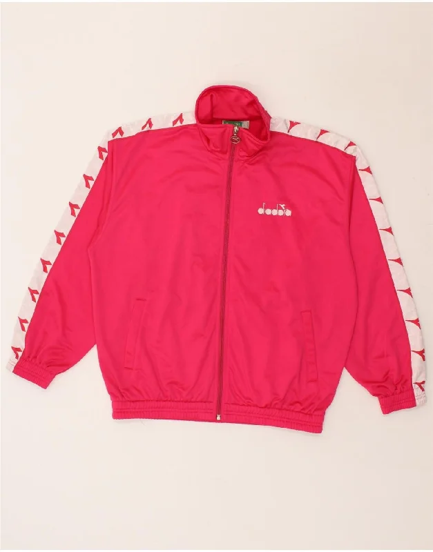 DIADORA Womens Graphic Tracksuit Top Jacket EU 36 Small Pink Colourblock Striped Jacket Polka Dot Jacket Floral Jacket DIADORA Womens Graphic Tracksuit Top Jacket EU 36 Small Pink Colourblock Striped Jacket Polka Dot Jacket Floral Jacket