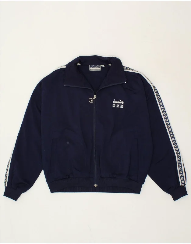 DIADORA Womens Graphic Tracksuit Top Jacket IT 42 Medium Navy Blue Nylon Jacket Polyester Jacket Spandex Jacket DIADORA Womens Graphic Tracksuit Top Jacket IT 42 Medium Navy Blue Nylon Jacket Polyester Jacket Spandex Jacket