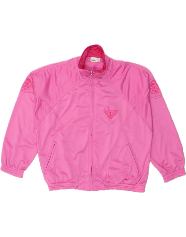 DIADORA Womens Tracksuit Top Jacket EU 38 Medium Pink Polyester Faux Fur Fabric Real Fur Fabric Shearling Fabric DIADORA Womens Tracksuit Top Jacket EU 38 Medium Pink Polyester Faux Fur Fabric Real Fur Fabric Shearling Fabric