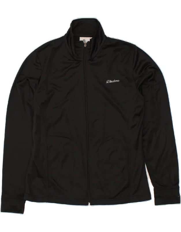 DIADORA Womens Tracksuit Top Jacket UK 16 Large Black Polyester Satin Fabric Silk Fabric Chiffon Fabric DIADORA Womens Tracksuit Top Jacket UK 16 Large Black Polyester Satin Fabric Silk Fabric Chiffon Fabric