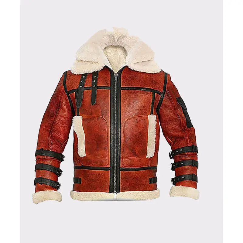 Drew Aviator B6 Sheepskin Leather Jacket Denim Fabric Leather Fabric Suede Fabric