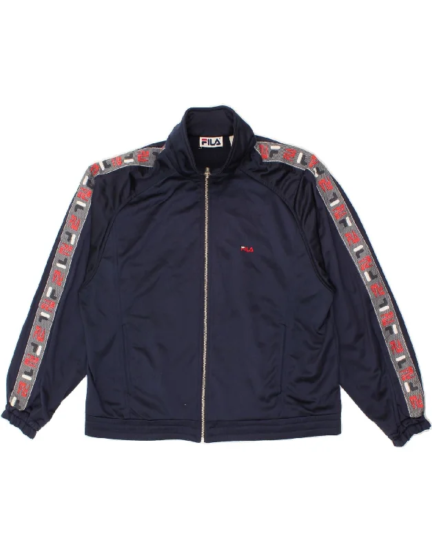 FILA Womens Graphic Tracksuit Top Jacket EU 40 Medium Navy Blue Polyester Satin Fabric Silk Fabric Chiffon Fabric FILA Womens Graphic Tracksuit Top Jacket EU 40 Medium Navy Blue Polyester Satin Fabric Silk Fabric Chiffon Fabric