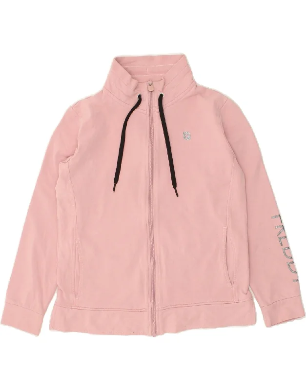 FREDDY Womens Graphic Tracksuit Top Jacket UK 6 XS Pink Cotton Collared Jacket Crew Neck Jacket Turtle Neck Jacket FREDDY Womens Graphic Tracksuit Top Jacket UK 6 XS Pink Cotton Collared Jacket Crew Neck Jacket Turtle Neck Jacket