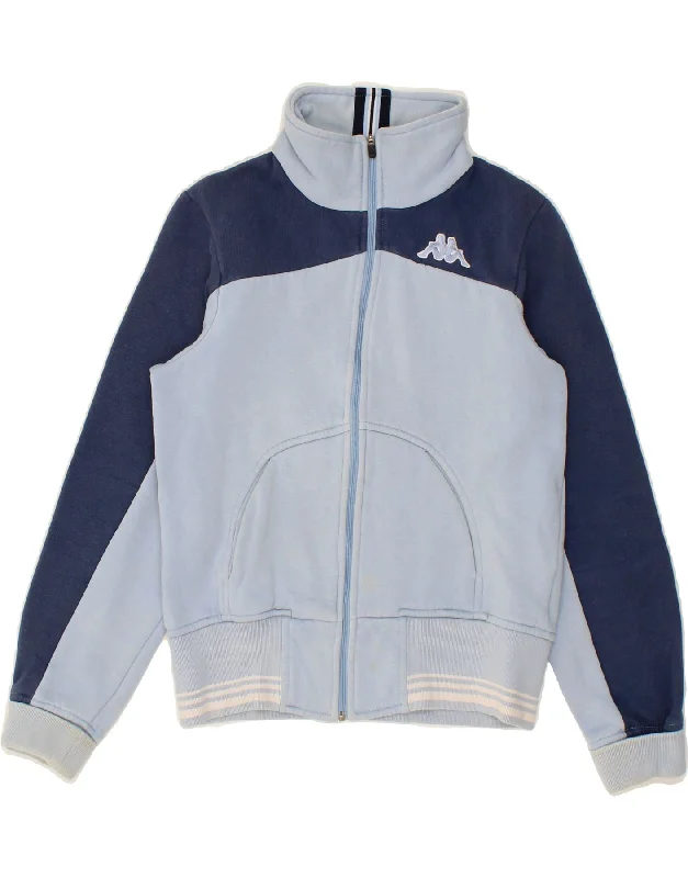 KAPPA Womens Tracksuit Top Jacket UK 10 Small Blue Colourblock Cotton