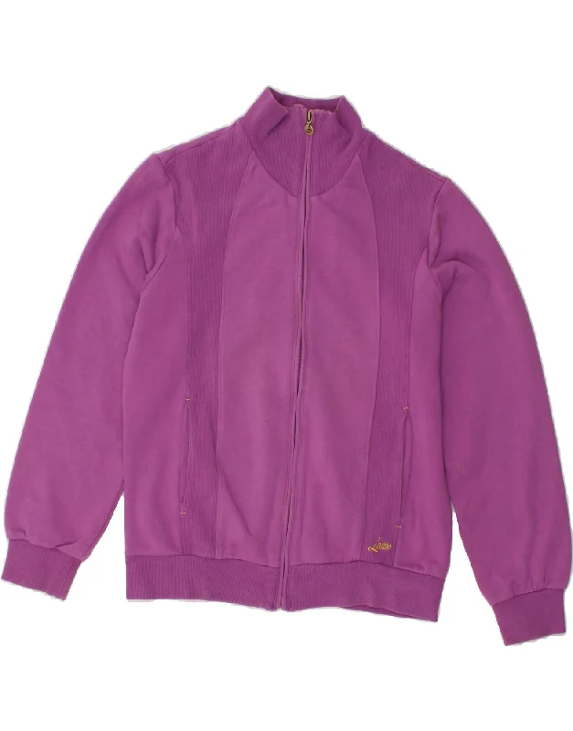 LOTTO Womens Tracksuit Top Jacket UK 10 Small Purple Cotton Knit Fabric Woven Fabric Fleece Fabric LOTTO Womens Tracksuit Top Jacket UK 10 Small Purple Cotton Knit Fabric Woven Fabric Fleece Fabric