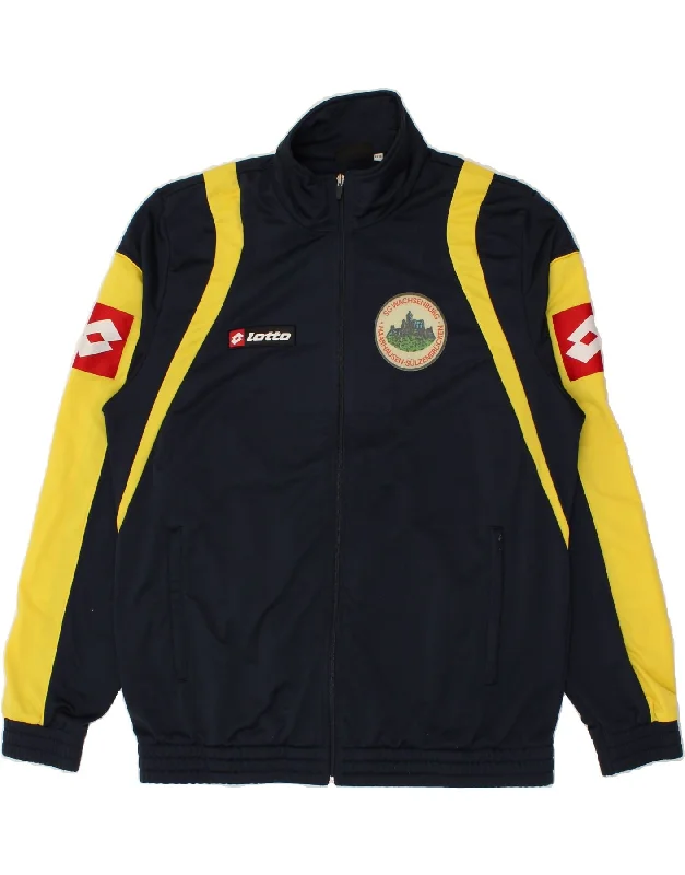 LOTTO Womens Tracksuit Top Jacket UK 22 3XL Navy Blue Colourblock Welt Pockets Slit Pockets Flap Pockets LOTTO Womens Tracksuit Top Jacket UK 22 3XL Navy Blue Colourblock Welt Pockets Slit Pockets Flap Pockets