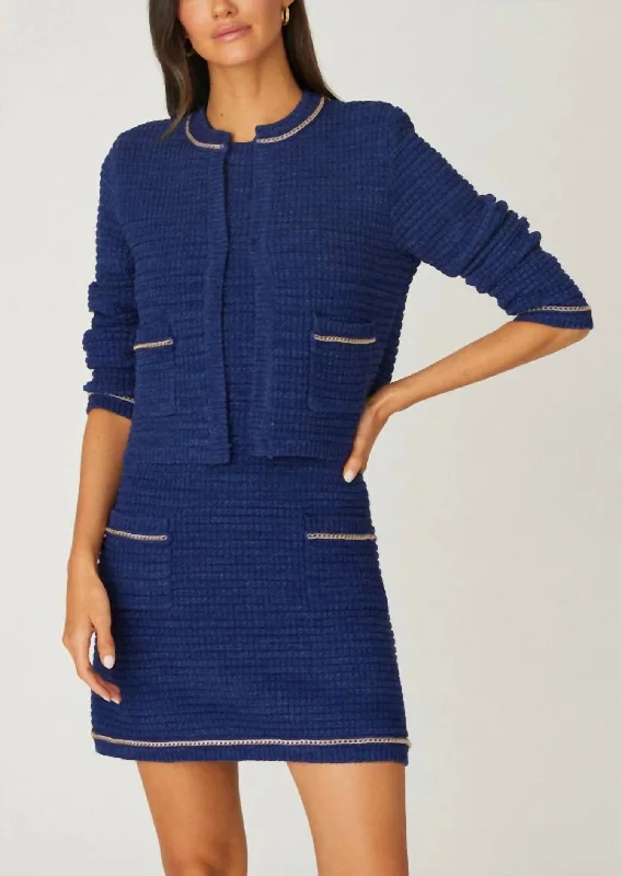 Maeve Knit Jacket In Deep Blue