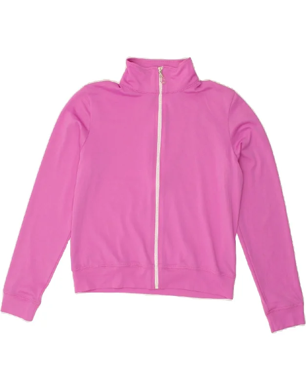 MOSSIMO Womens Crop Tracksuit Top Jacket UK 14 Medium Pink