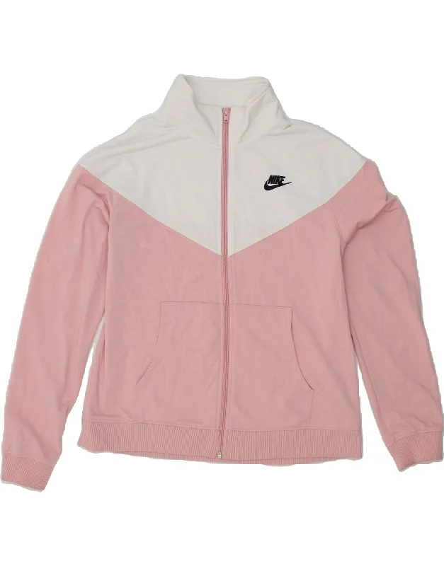 NIKE Womens Tracksuit Top Jacket UK 14 Medium Pink Colourblock Polyester Print Jacket Jacquard Jacket Patchwork Jacket NIKE Womens Tracksuit Top Jacket UK 14 Medium Pink Colourblock Polyester Print Jacket Jacquard Jacket Patchwork Jacket