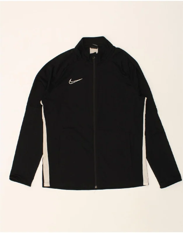 NIKE Womens Tracksuit Top Jacket UK 16 Large Black Polyester