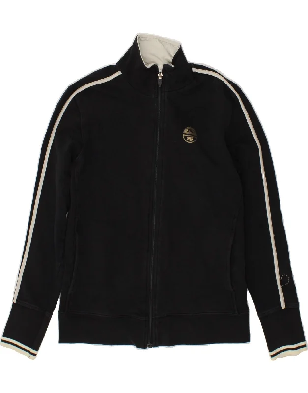 NORTH SAILS Womens Graphic Tracksuit Top Jacket UK 12 Medium Black Cotton Zip Front Button Front Snap Front NORTH SAILS Womens Graphic Tracksuit Top Jacket UK 12 Medium Black Cotton Zip Front Button Front Snap Front