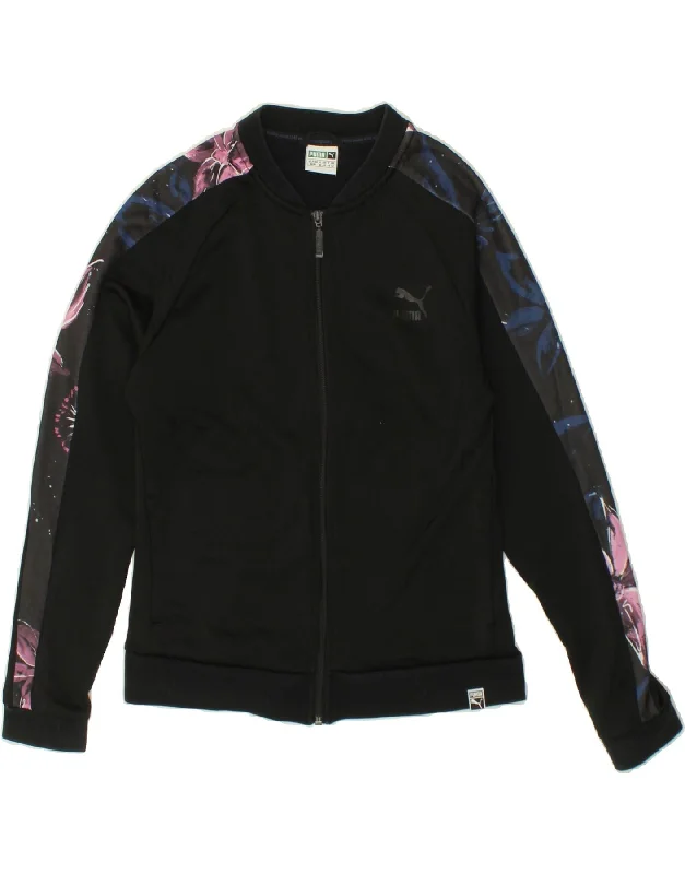 PUMA Womens Tracksuit Top Jacket UK 12 Medium Black Floral Cotton Rayon Jacket Velvet Jacket Corduroy Jacket PUMA Womens Tracksuit Top Jacket UK 12 Medium Black Floral Cotton Rayon Jacket Velvet Jacket Corduroy Jacket