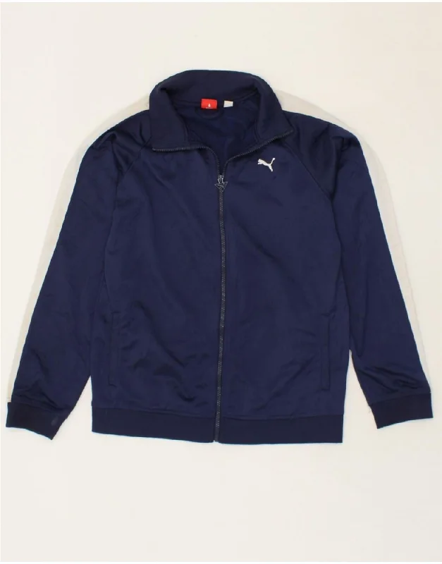PUMA Womens Tracksuit Top Jacket UK 18 XL Navy Blue Colourblock Polyester Corduroy Jacket Velvet Jacket Brocade Jacket