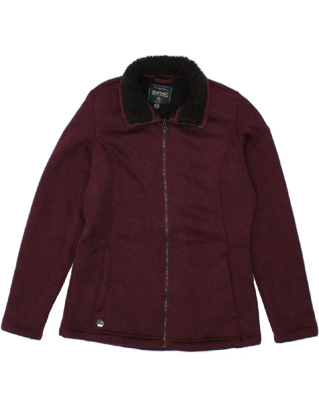 REGATTA Womens Sherpa Tracksuit Top Jacket UK 16 Large Maroon Flecked Fitted Jacket Loose Jacket Oversized Jacket REGATTA Womens Sherpa Tracksuit Top Jacket UK 16 Large Maroon Flecked Fitted Jacket Loose Jacket Oversized Jacket
