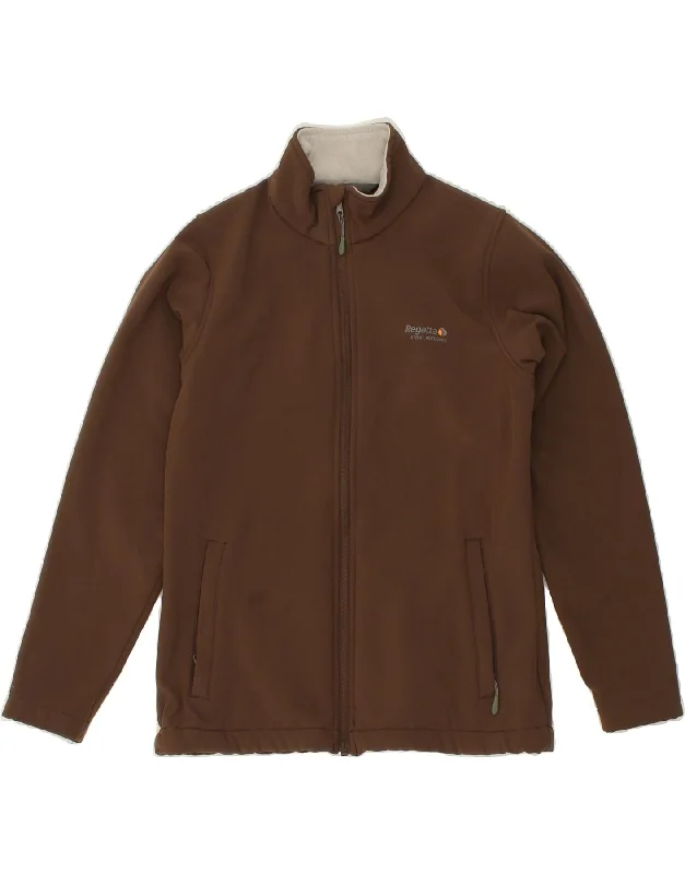 REGATTA Womens Tracksuit Top Jacket UK 10 Small  Brown Polyester Wool Jacket Cashmere Jacket Tweed Jacket