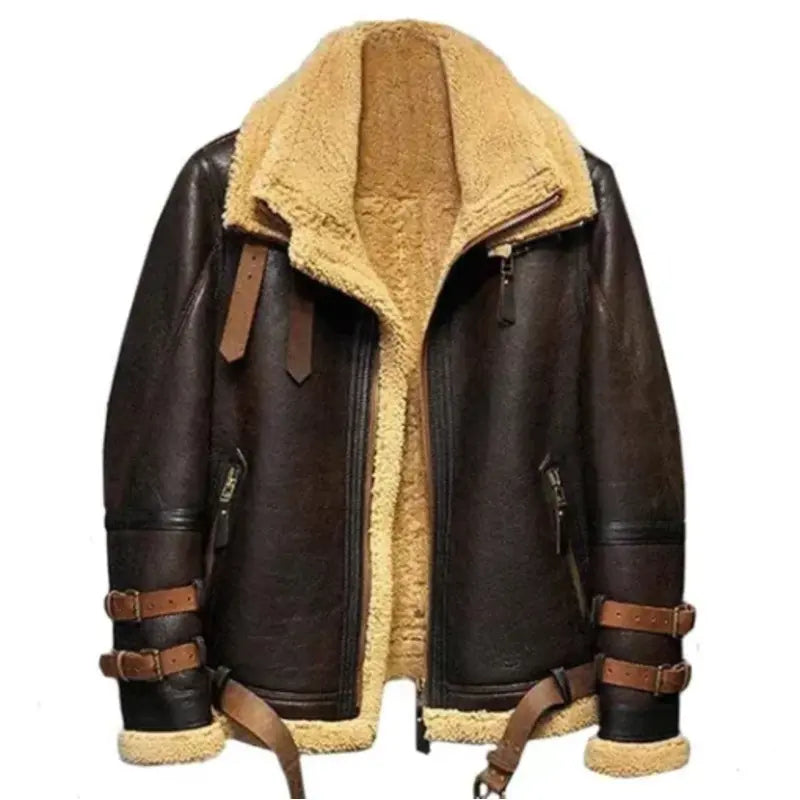 Double Belted Ronald Cuffs Collar Shearling Jacket Wool Fabric Cashmere Fabric Tweed Fabric Double Belted Ronald Cuffs Collar Shearling Jacket Wool Fabric Cashmere Fabric Tweed Fabric