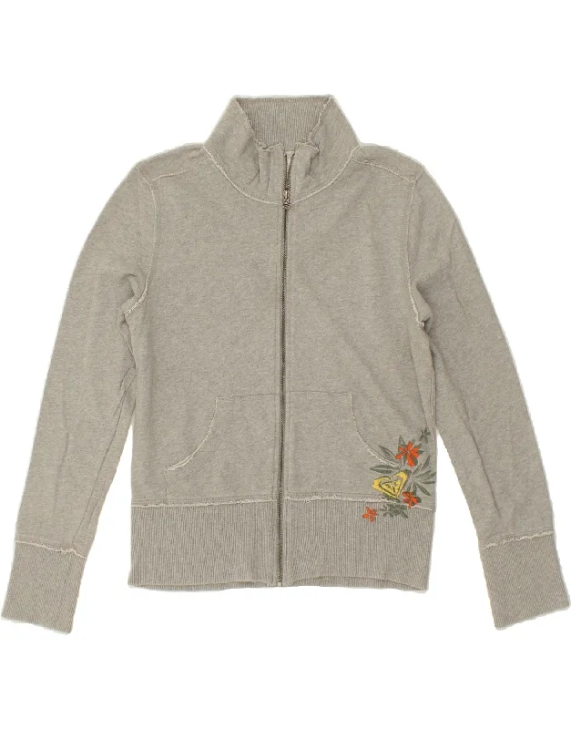 ROXY Womens Tall Graphic Tracksuit Top Jacket UK 18 XL Grey Floral Cotton Fleece Jacket Down Jacket Parka ROXY Womens Tall Graphic Tracksuit Top Jacket UK 18 XL Grey Floral Cotton Fleece Jacket Down Jacket Parka