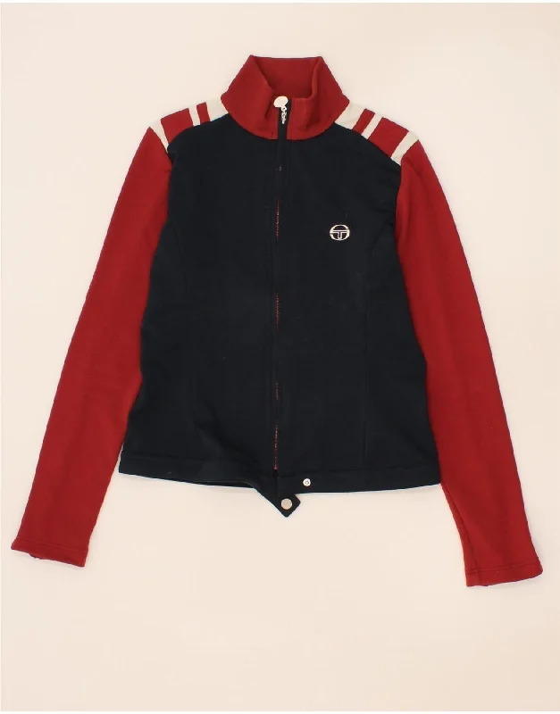 SERGIO TACCHINI Womens Tracksuit Top Jacket UK 10 Small Navy Blue Appliqued Jacket Beaded Jacket Sequined Jacket SERGIO TACCHINI Womens Tracksuit Top Jacket UK 10 Small Navy Blue Appliqued Jacket Beaded Jacket Sequined Jacket