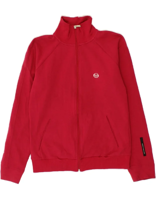 SERGIO TACCHINI Womens Tracksuit Top Jacket UK 10 Small Red Cotton