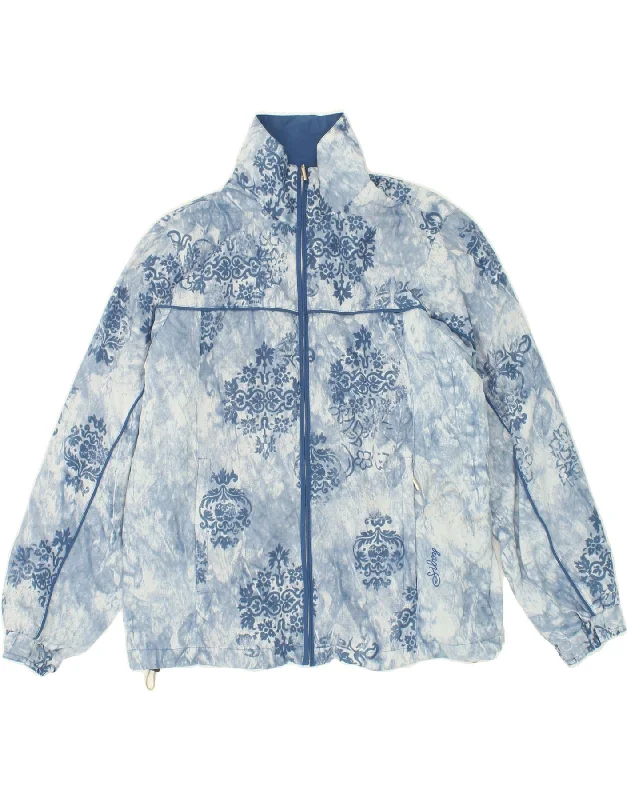 SILVY Womens Tracksuit Top Jacket EU 36 Small Blue Floral Polyester