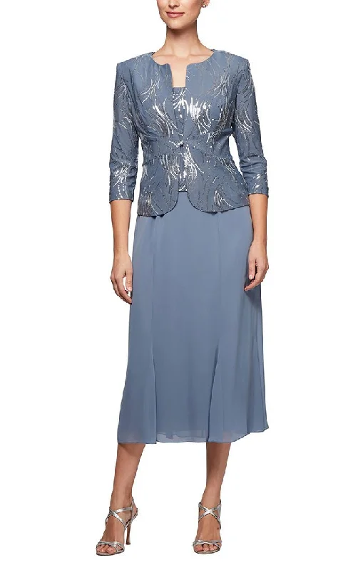 Tea-Length Firework Sequin Jacket Dress with Chiffon Skirt Rayon Fabric Velvet Fabric Corduroy Fabric Tea-Length Firework Sequin Jacket Dress with Chiffon Skirt Rayon Fabric Velvet Fabric Corduroy Fabric