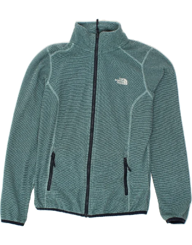 THE NORTH FACE Womens Tracksuit Top Jacket UK 10 Small Green Striped Fleece Fabric Down Fabric Feather Fabric THE NORTH FACE Womens Tracksuit Top Jacket UK 10 Small Green Striped Fleece Fabric Down Fabric Feather Fabric