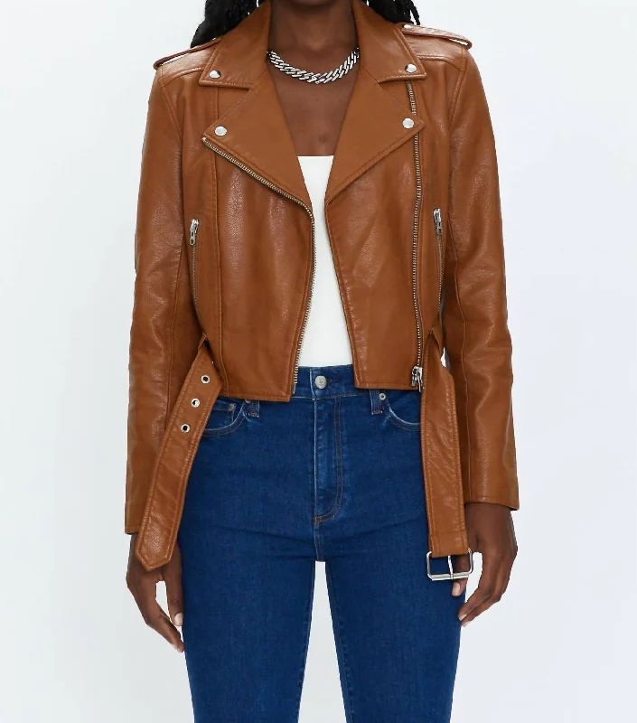 Tracy Moto Jacket In Cognac