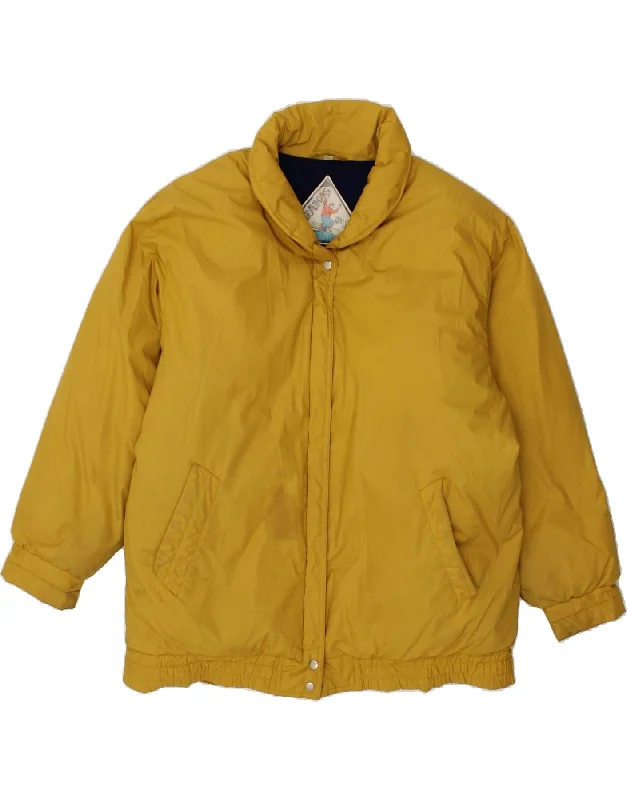 VIBRATIONS Womens Padded Ski Jacket EU 40 Medium Yellow Polyester