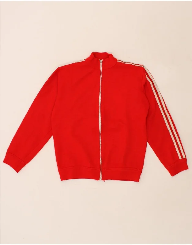 VINTAGE Womens Tracksuit Top Jacket UK 14 Medium Red