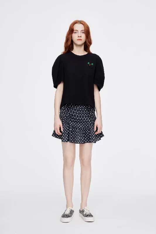 50's Polka Dot Mini Skirt velvet skirt luxury