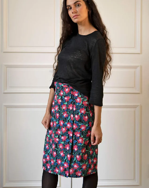 Zana Wrap Skirt Hibiscus