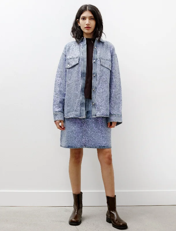 Sharmayne Denim Sequin Skirt