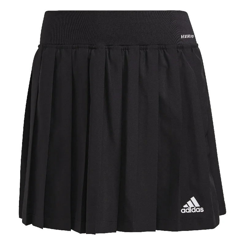 Adidas Women Club Pleated Skirt - Black/White silk skirt luxurious