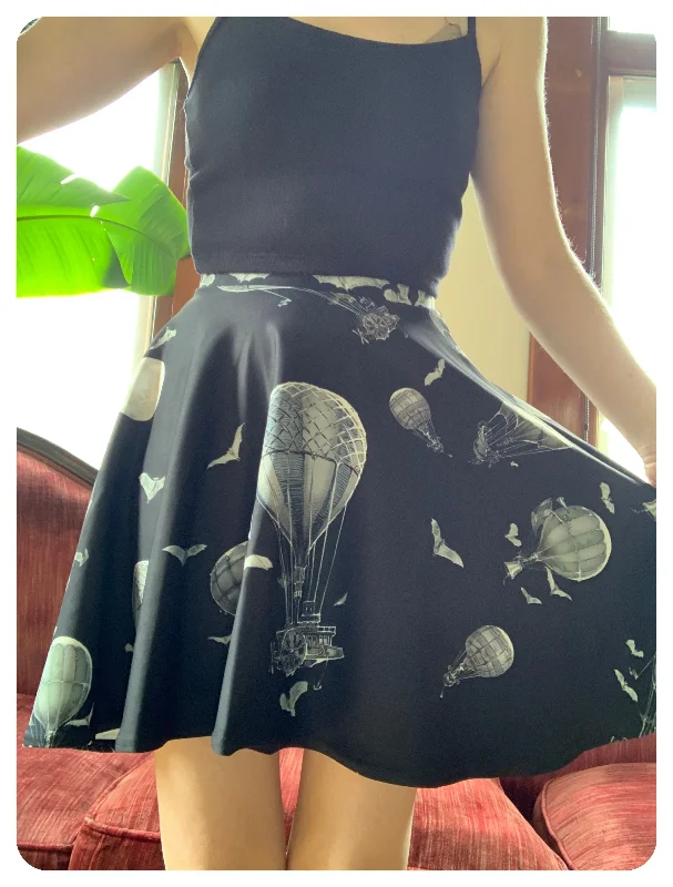 Night Bats & Balloons Circle Skirt ~ Fox Savant wool skirt sturdy